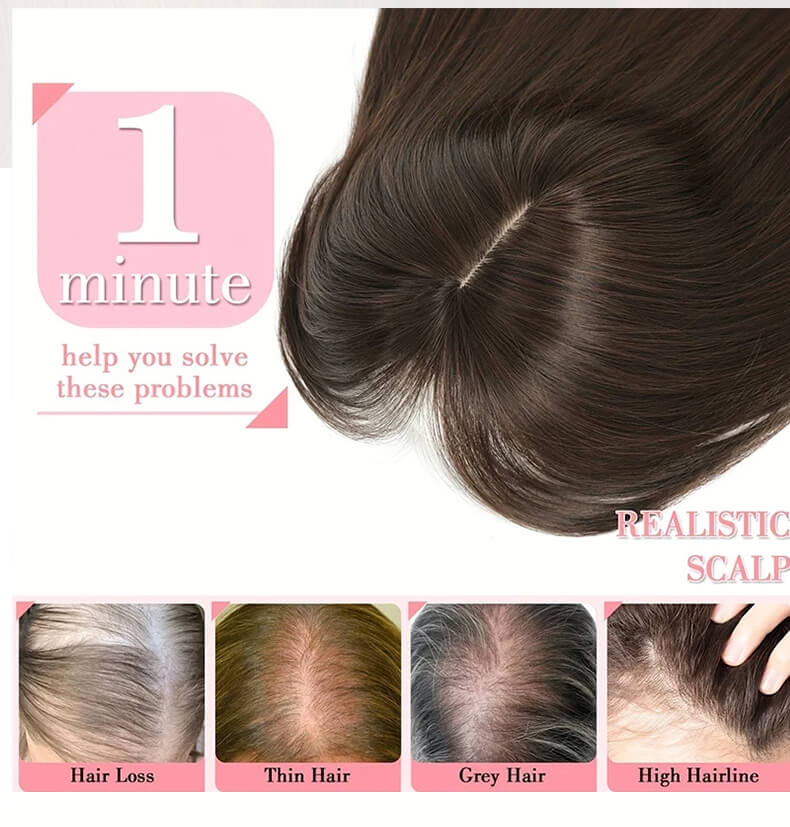 👱‍♀️Flawless Long-Layered Hair Topper for Women - Natural Volume, Ultra-Thin Base, Instant Chic, Youthful Look