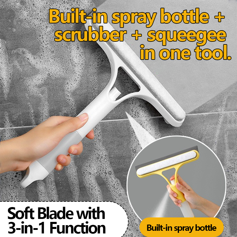 ✨Three-in-one spray glass cleaning scraper