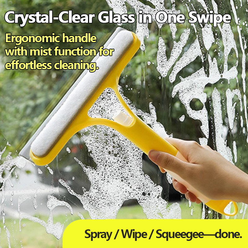 ✨Three-in-one spray glass cleaning scraper