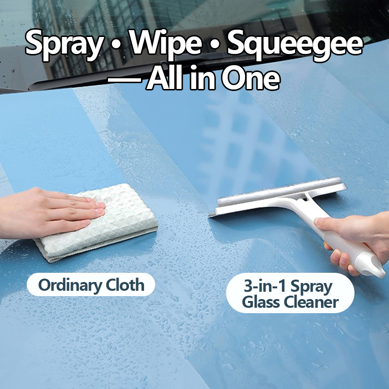 ✨Three-in-one spray glass cleaning scraper
