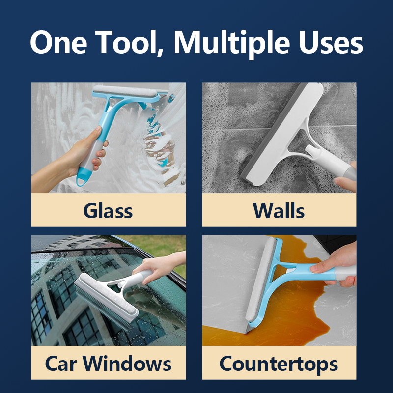 ✨Three-in-one spray glass cleaning scraper