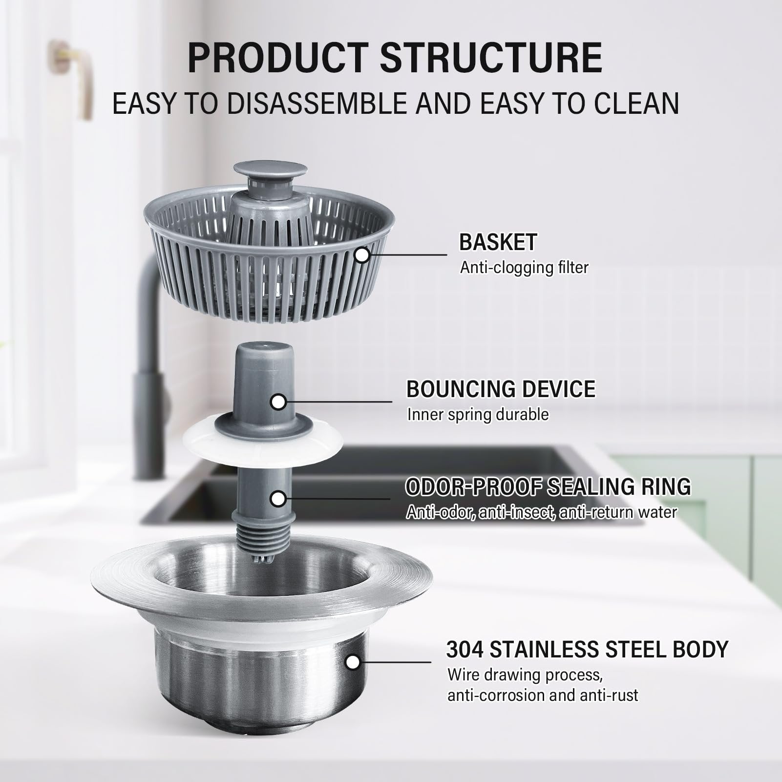 DivGlow™🏆Buy More Save More🔥Upgraded 3 in 1 Kitchen Sink Drain Straine