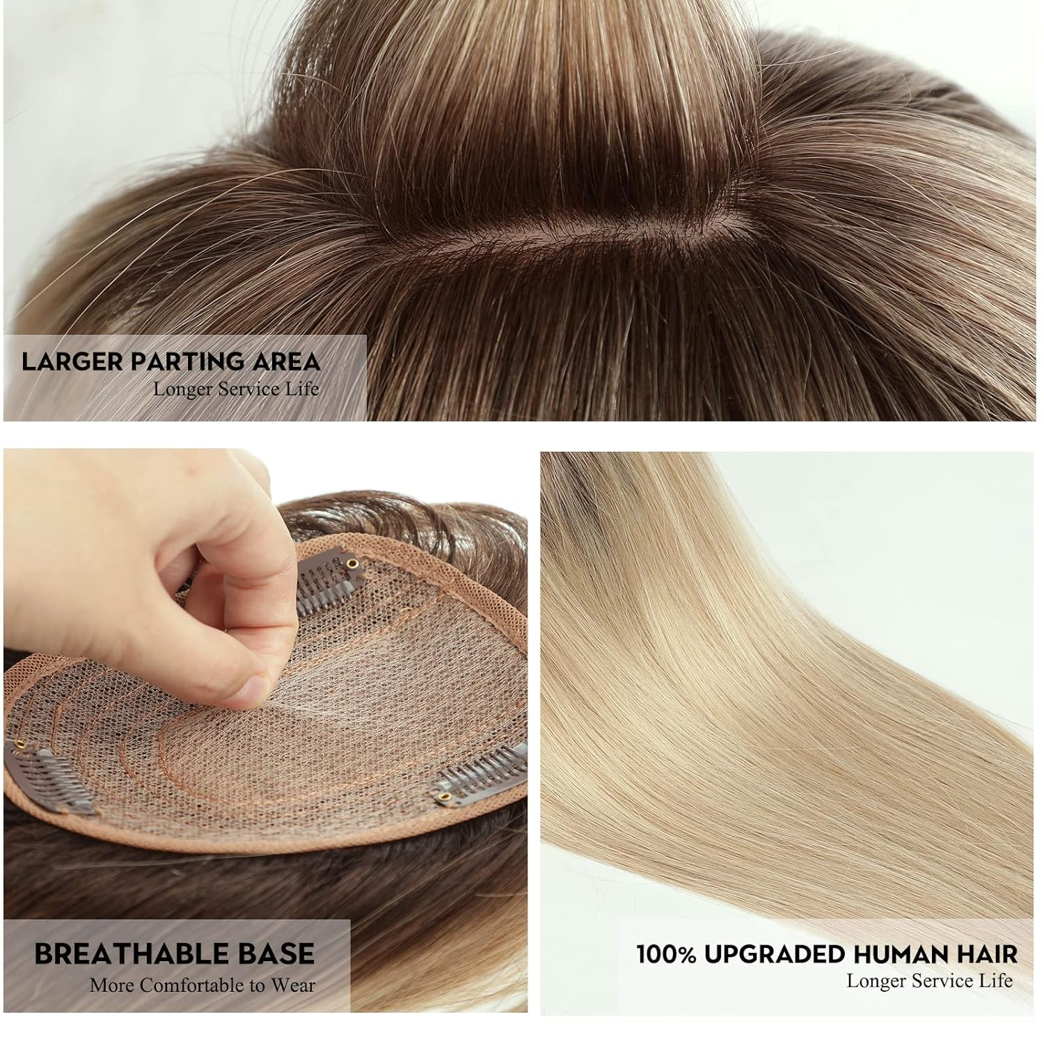 👱‍♀️Flawless Long-Layered Hair Topper for Women - Natural Volume, Ultra-Thin Base, Instant Chic, Youthful Look